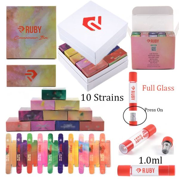Ruby Full Glass Vapes Cartridges with package box Bulk Vape Cartridges Packaging Ruby Full Glass Vapes Atomizer Cartridges Empty Ceramic