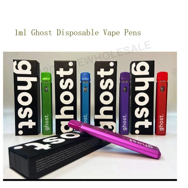 Ghost Disposable Vape Pen with packaging 280mAh Rechargeable Battery 1.0ml China Ghost Disposable Vape E Cigarette Empty Cartridges