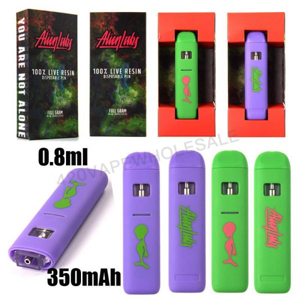 Hot selling Alien Labs Disposable Vape Pens with new packaging 1ML Pod Cartridge 350mAh Battery With The Alien Labs Packaging Box