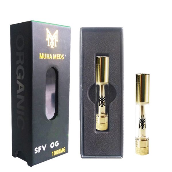 Muha Meds Vape Cartridge Live Resin Atomizers Gold Glass 0.8ml 510 Thread